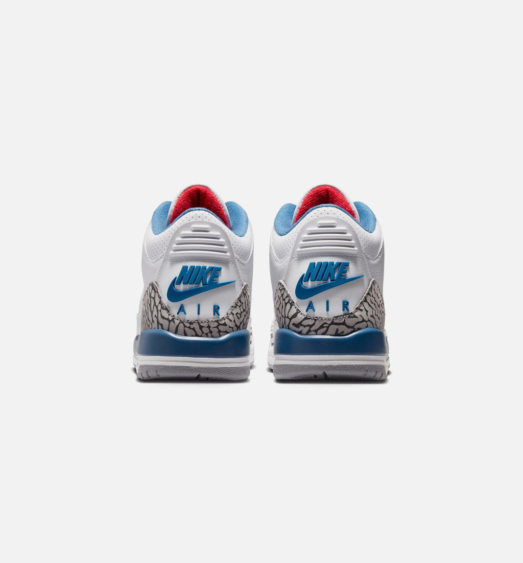 Air Jordan 3 Retro OG True Blue Big Kids' Sneakers - White / Fire Red / True Blue